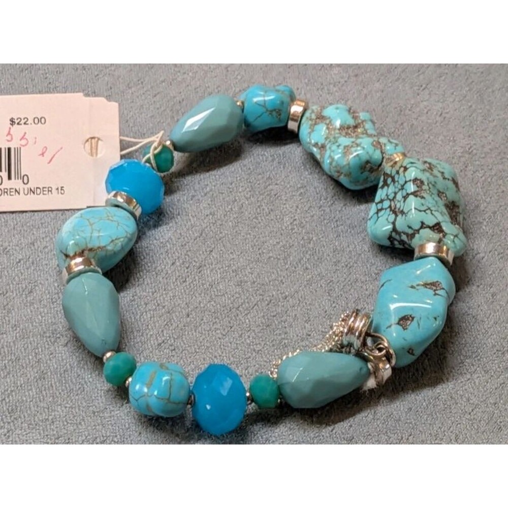 Napier Turquoise Beaded Bracelet New - Picture 2 of 4